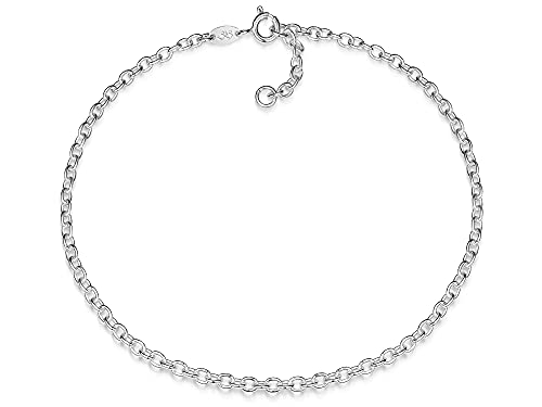 Fußkette Erbse - 2,8mm Durchmesser - 925 Silber, Länge wählbar von 23-30cm von Silberketten Store