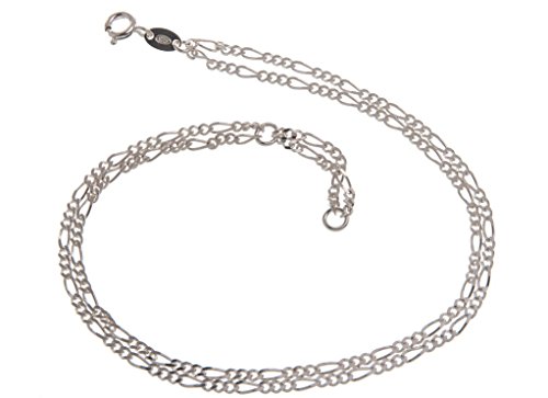 Fußkette Figaro 2reihig - 2,2mm Breite - echt 925 Silber - Länge 30cm von Silberketten-Store