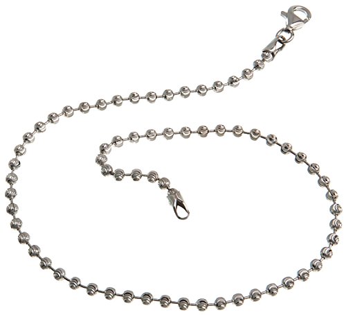 Fußkette Silber, (Kugelkette geschliffen) - 2,5mm Breite, echt 925 Silber Länge von 23-30cm von Silberketten-Store