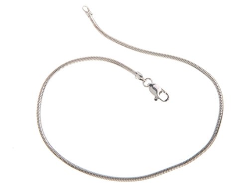 Fußkette Silber, Schlangenkette - 2mm Breite, Länge von 23-30cm wählbar - echt 925 Silber von Silberketten Store