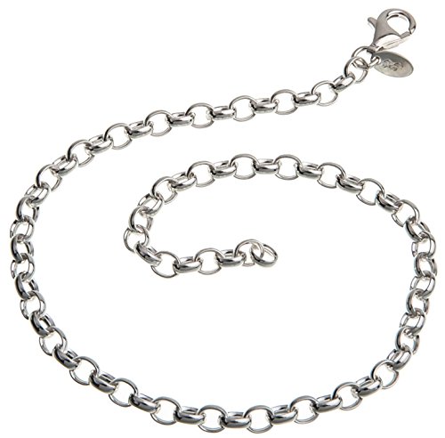 Fußkette Silber (Erbskette) - 4mm Breite - Länge 24cm - echt 925 Silber von Silberketten-Store