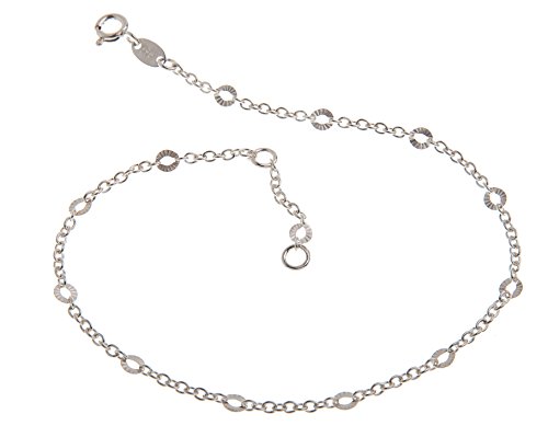 Fußkette Silber (Erbskette) mit Schliff - 2mm Breite - Länge wählbar 23-30cm - echt 925 Silber von Silberketten Store