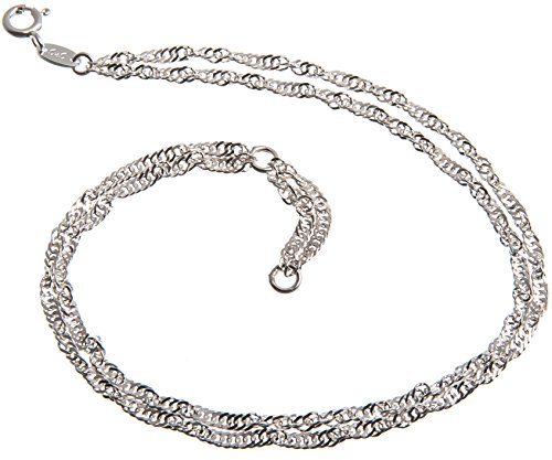 Fußkette Silber 2reihig (Singapurkette) - 2,3mm Breite, Länge 23-30cm, echt 925 Silber von Silberketten-Store