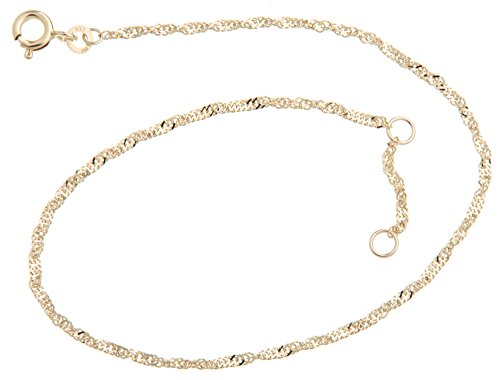 SILBERKETTEN STORE DEIN SCHMUCK ONLINE SHOP Fußkette Singapur - 1,8mm Breite - Länge wählbar 23-30cm - echt 333 Gold von SILBERKETTEN STORE DEIN SCHMUCK ONLINE SHOP