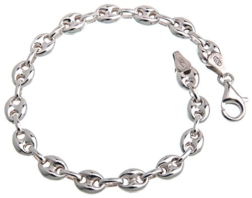 Kaffeebohnen-Armband Silberarmband Breite 6,5mm 925 Silber Länge wählbar von 16cm-25cm von Silberketten Store