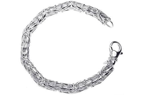 Königskette Armband, rund 8mm - Länge 22cm, 925 Silber von Silberketten Store