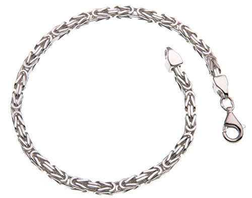 Königskettearmband 3mm Breite, vierkant - 925 Silber, Länge 18cm von SILBERKETTEN STORE DEIN SCHMUCK ONLINE SHOP