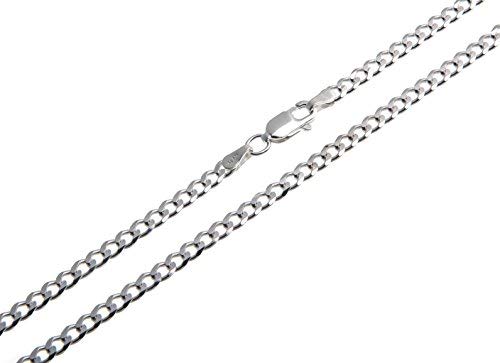 Silberkettenstore Panzerkette Damen aus 925 Sterling Silber 3 mm breit I Halskette Damen in 36 cm Länge I nickelfrei allergikergeeignet I mit Geschenkverpackung I Karabinerverschluss36 von SILBERKETTEN STORE DEIN SCHMUCK ONLINE SHOP