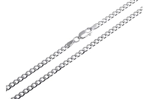 Silberkettenstore Panzerkette Damen aus 925 Sterling Silber 3 mm breit I Halskette Damen in 38 cm Länge I nickelfrei allergikergeeignet I mit Geschenkverpackung I Karabinerverschluss von SILBERKETTEN STORE DEIN SCHMUCK ONLINE SHOP