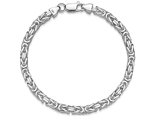 Silberketten-Store Königsarmband 925 Silber Herren 4,5 mm Stärke I Männer Silberarmband mit Karabiner Verschluss I Armkette Herren vierkant hochglanz von SILBERKETTEN STORE DEIN SCHMUCK ONLINE SHOP