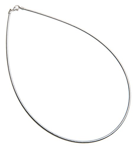 Omega Halsreifen 1,8mm Durchmesser - 925 Sterling Silber, Länge frei wählbar 38-55cm von Silberketten Store