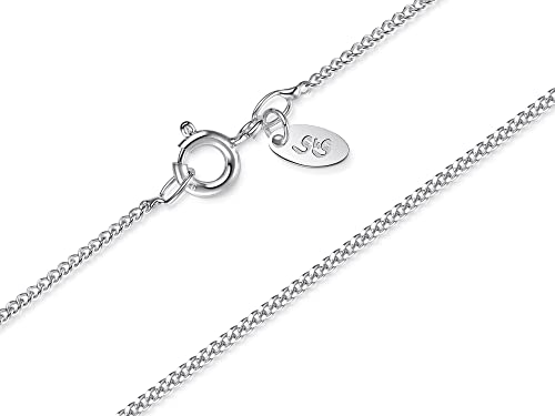 Silberketten Store Panzerkette Silber 925 Damen 1,4mm Breite I Silberkette hochglanz mit wählbarer Länge inkl. Kinderlängen I Halskette mit Federring Verschluss von Silberketten Store