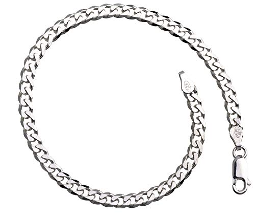 Panzerkette Armband - Breite 4mm - 925 Silber, Länge wählbar von 16cm-25cm von Silberketten Store