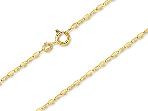 Plättchenkette Armband Breite 1,9mm | aus echt 585 Gold | hochglanzpoliertes Armband | Echtgold mit Federringverschluß von Silberketten Store