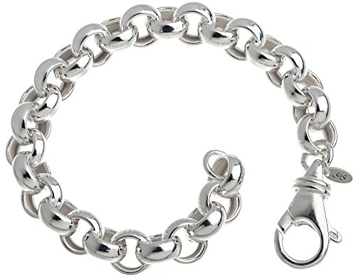 Rundes Erbskette Armband - 10mm Breite - Länge wählbar 18-25cm - echt 925 Silber von Silberketten Store