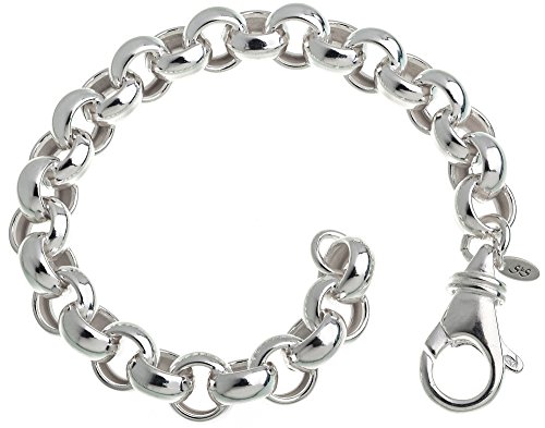 Rundes Erbskette Armband - 10mm Breite - Länge wählbar 18-25cm - echt 925 Silber von Silberketten-Store