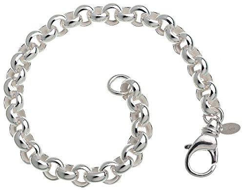 Rundes Erbskette Armband - 7,2mm Breite - Länge wählbar 17-25cm - echt 925 Silber von Silberketten Store
