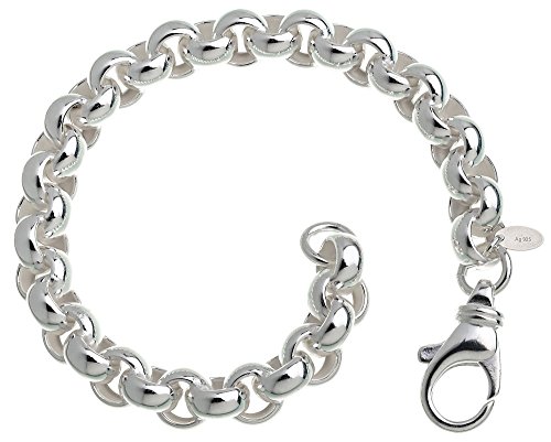 Rundes Erbskette Armband - 8,5mm Breite - Länge wählbar 18-25cm - echt 925 Silber von Silberketten Store
