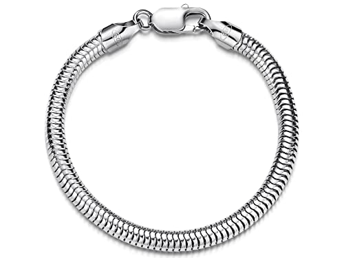 Rundes Schlangenkette Armband 5mm, Länge 17cm - 925 Silber von Silberketten Store