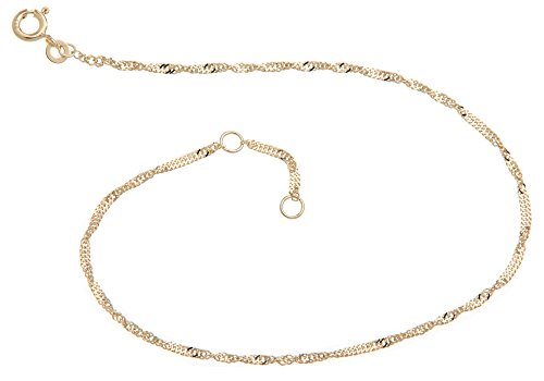 Silberketten Store Fußkette Singapur - 1,4mm Breite - Länge wählbar 23-30cm - echt 333 Gold von Silberketten Store