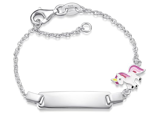 SILBERKETTEN STORE DEIN SCHMUCK ONLINE SHOP Kinder/Baby Gravur-Armband Erbse 1,5mm mit Einhorn |inklusive Gravur | echt 925 Silber von Silberketten Store