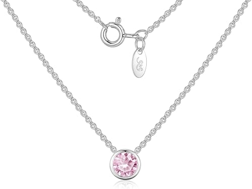 SILBERKETTEN STORE DEIN SCHMUCK ONLINE SHOP Schmuckset - Erbsekette 1,3mm mit fliegendem Stein in rosa | echt 925 Silber von Silberketten Store