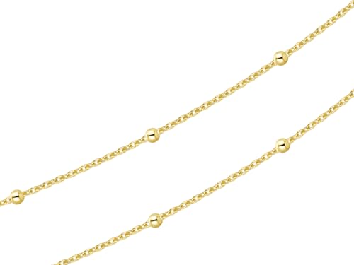 Silberketten Store DEIN SCHMUCK ONLINE SHOP Edle Erbskette Breite 1mm mit Kugeln | aus echt 333 Gold | hochglanzpoliert | mit Federringverschluß von Silberketten Store