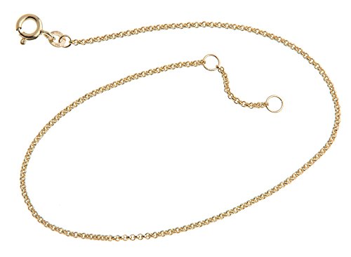 Silberketten-Store Fußkette Erbse - 1,5mm Breite - Länge wählbar 23-30cm - echt 333 Gold von Silberketten-Store