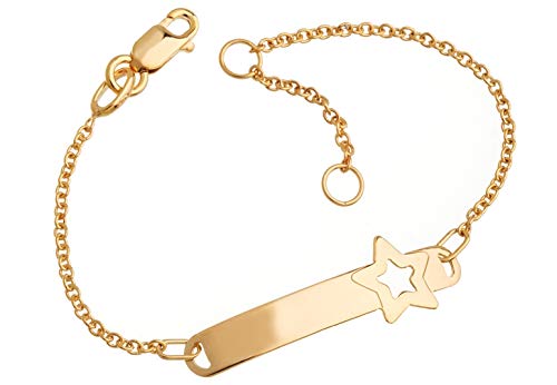 Silberketten Store Kinder/Baby ID-Armand Star Taufarmband 375 Gold Länge von 12-16cm inklusive Gravur von Silberketten Store
