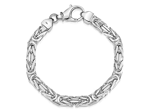 Silberketten Store Königsarmband 925 Silber Herren 7 mm Stärke I Männer Silberarmband mit Karabiner Verschluss I Armkette Herren vierkant hochglanz von Silberketten Store
