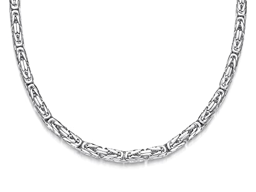 Silberketten Store Königskette 925 Silber Herren 10 mm Stärke I Männer Silberkette mit Karabiner Verschluss I Panzerkette Herren vierkant hochglanz von Silberketten Store