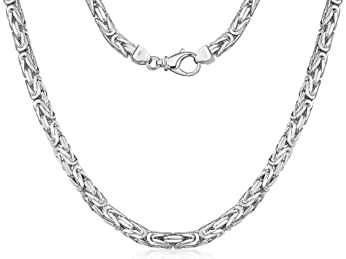 Silberketten-Store Königskette 925 Silber Herren 8 mm Stärke I Männer Silberkette mit Karabiner Verschluss I Panzerkette Herren vierkant hochglanz von Silberketten-Store