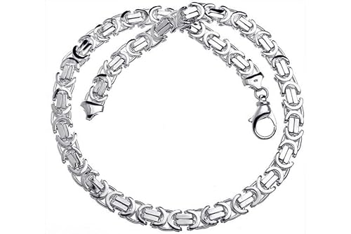 Silberketten Store flache Königskette Herren 925 Sterling Silber 11 mm Breite I Männer Silberkette mit Karabiner Verschluss I nickelfrei und hochglanzpoliert von Silberketten Store