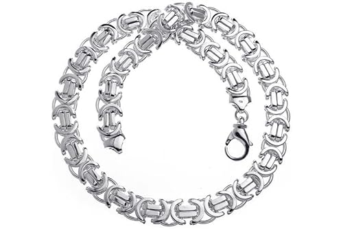 Silberketten Store flache Königskette Herren 925 Sterling Silber 14 mm Breite I Männer Silberkette mit Karabiner Verschluss I nickelfrei und hochglanzpoliert von Silberketten Store