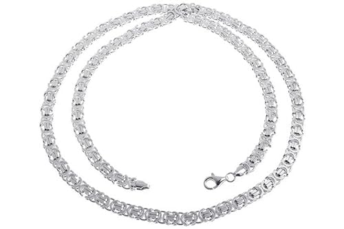 Silberketten Store flache Königskette Herren 925 Sterling Silber 6 mm Breite I Männer Silberkette mit Karabiner Verschluss I nickelfrei und hochglanzpoliert von Silberketten Store