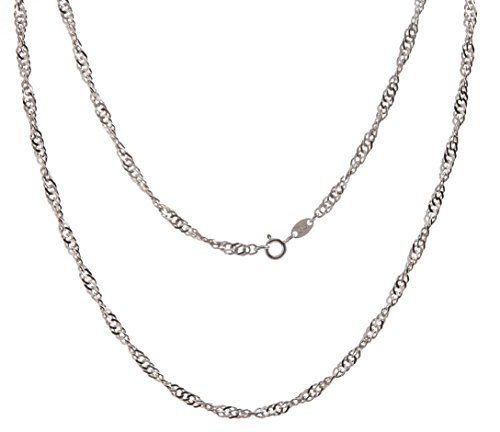 Singapurkette, Halskette, 2,3mm - echt 925 Silber, Länge 100cm von Silberketten Store