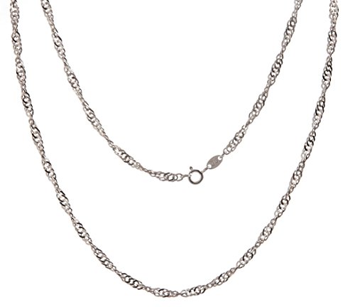 Singapurkette, Halskette, 2,3mm - echt 925 Silber, Länge 38cm von Silberketten-Store