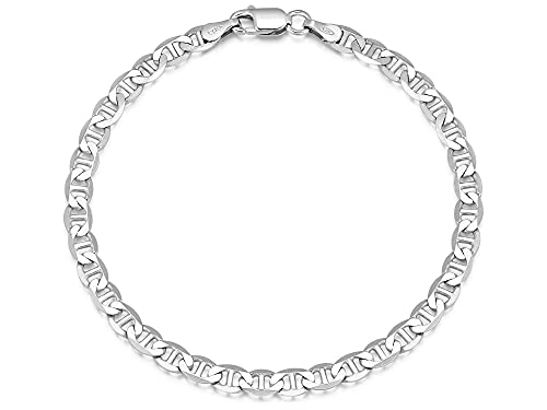 Stegpanzerarmband 4mm Breite - massiv 925 Silber, Länge wählbar 16-25cm von Silberketten Store