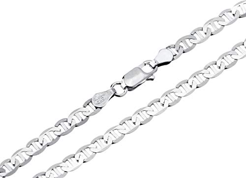 Stegpanzerkette 4mm Breite - massiv 925 Silber, Länge wählbar 38-100cm von Silberketten Store