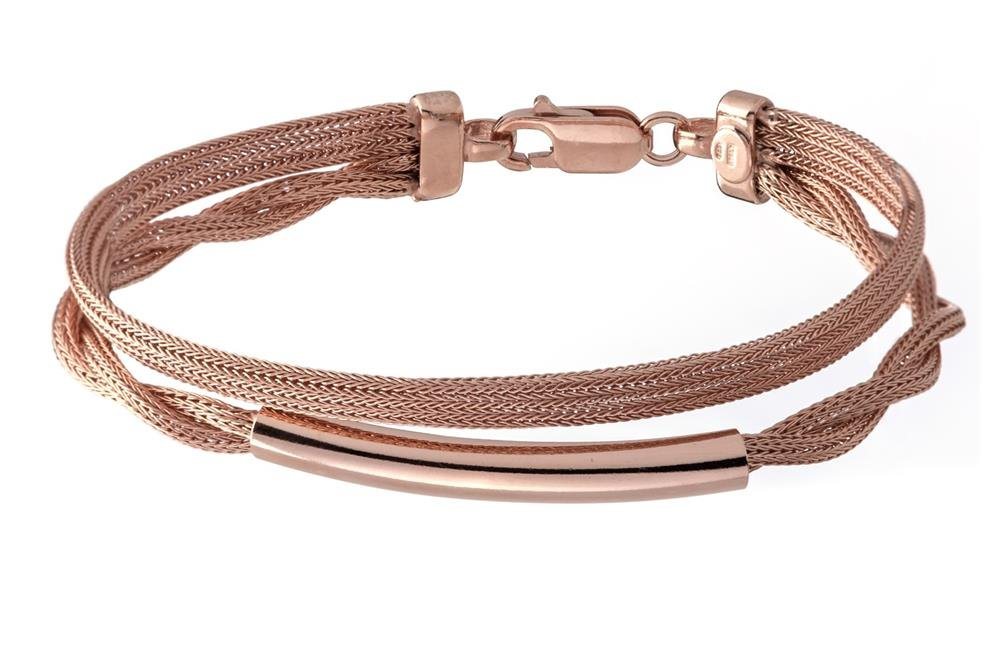 Silberkettenstore Armband Fashion Armband - 925 Silber, rosé vergoldet ROS189, Länge wählbar von Silberkettenstore