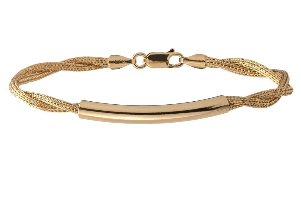 Silberkettenstore Armband Fashion Armband - 925 Silber, vergoldet GOL 187, Länge wählbar von Silberkettenstore