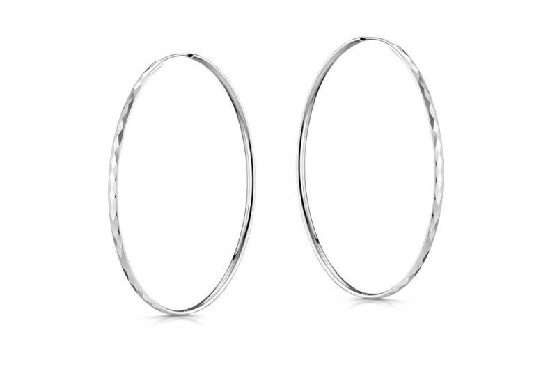 Silberkettenstore Creolen-Set Creolen mit Schliff, wählbar von 40-80mm, 925 Silber von Silberkettenstore