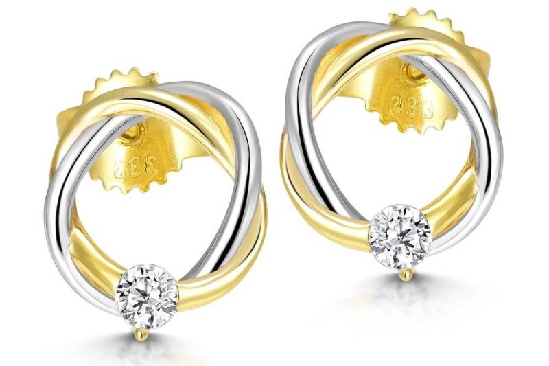 Silberkettenstore Creolen-Set Ohrstecker SJR 240941.300 - echt 333 Gold von Silberkettenstore