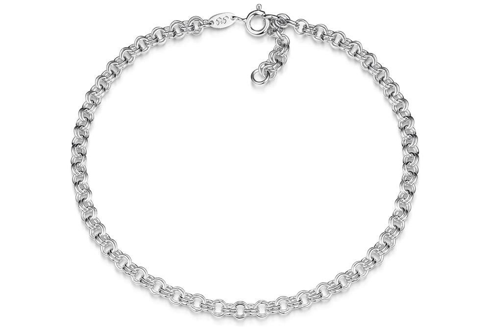 Silberkettenstore Fußkette Doppelerbskette Fußkette 3,6mm - echt 925 Silber, Länge wählbar von Silberkettenstore