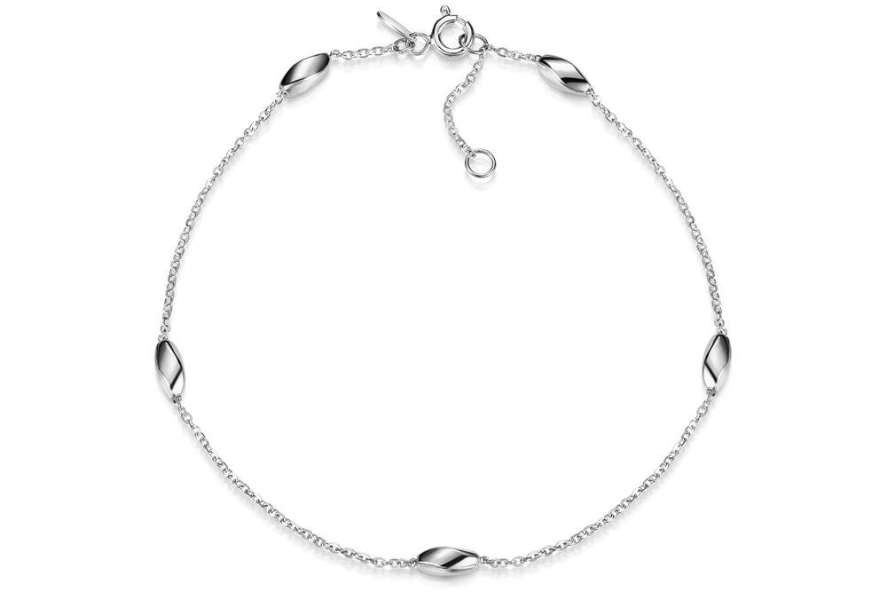 Silberkettenstore Fußkette Fußkette Ankerkette 1,4mm mit Oliven - 925 Silber, Länge wählbar von Silberkettenstore