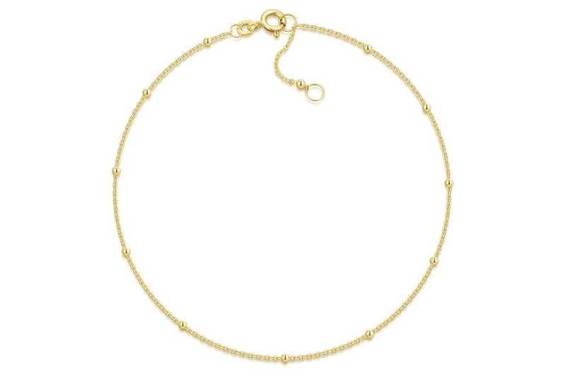 Silberkettenstore Fußkette Fußkette Erbse mit Kugeln 1mm - echt 333 Gold, Länge wählbar von Silberkettenstore