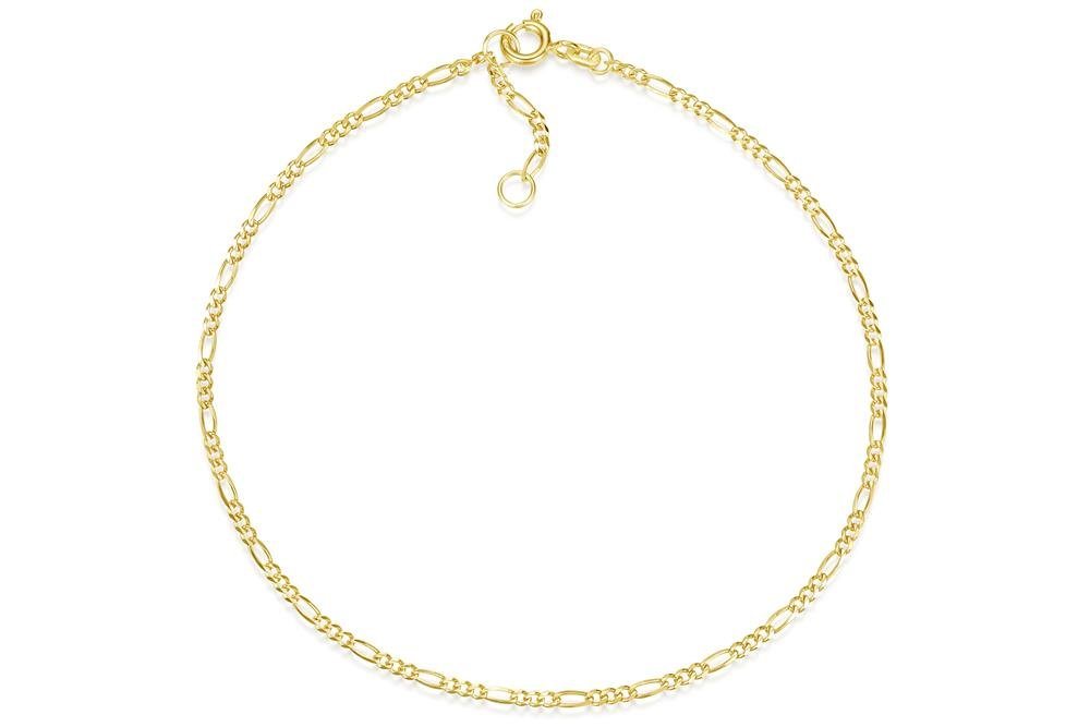 Silberkettenstore Fußkette Fußkette Figaro 2mm - echt 585 Gold, Länge wählbar von Silberkettenstore