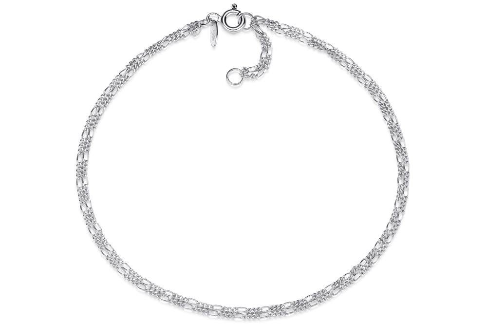 Silberkettenstore Fußkette Fußkette Figaro doppelreihig 1,4mm - 925 Silber, Länge wählbar von Silberkettenstore