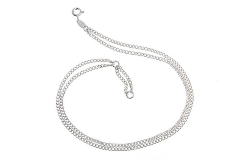 Silberkettenstore Fußkette Fußkette Panzer 2,2mm 2-reihig - 925 Silber, Länge wählbar von 23-30cm von Silberkettenstore