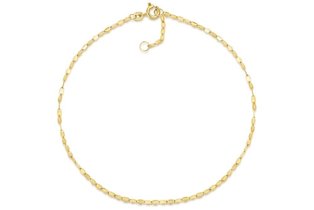 Silberkettenstore Fußkette Fußkette Plättchen 1,9mm - echt 585 Gold - Länge: 25cm von Silberkettenstore